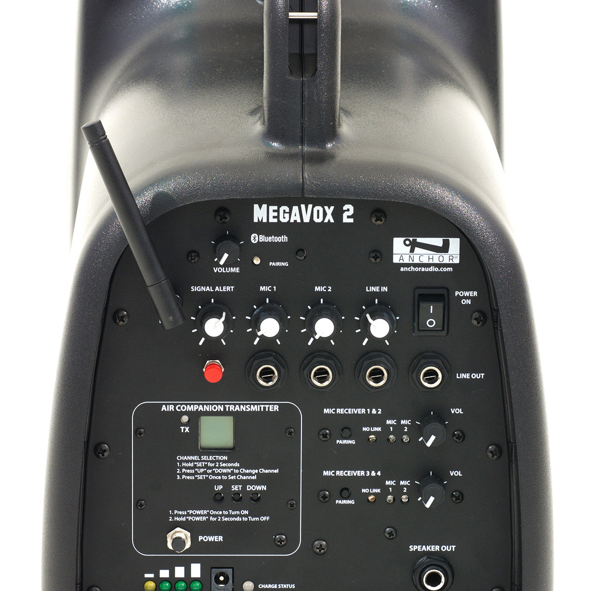 MEGA2-XU4 | MegaVox with built-in Bluetooth, AIR transmitter & two dual  wireless mic receivers
